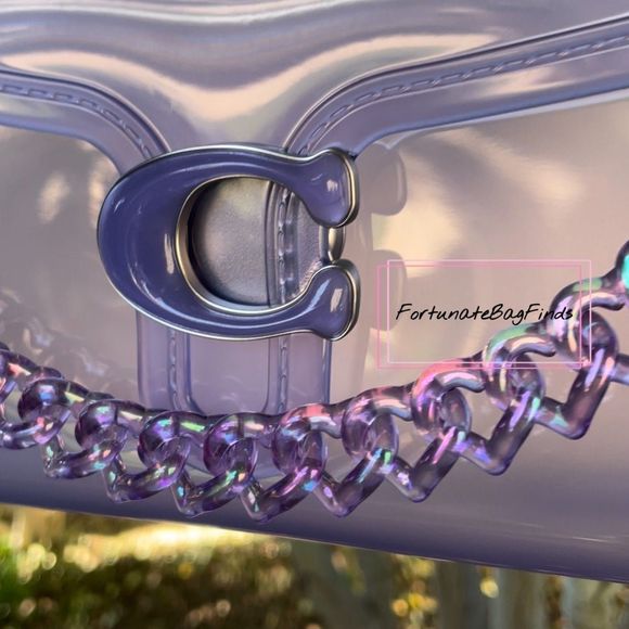 TRIPLE HEARTS Violet Jelly Purple Resin Bag Strap Novelty Bag Strap - Picture 2 of 11